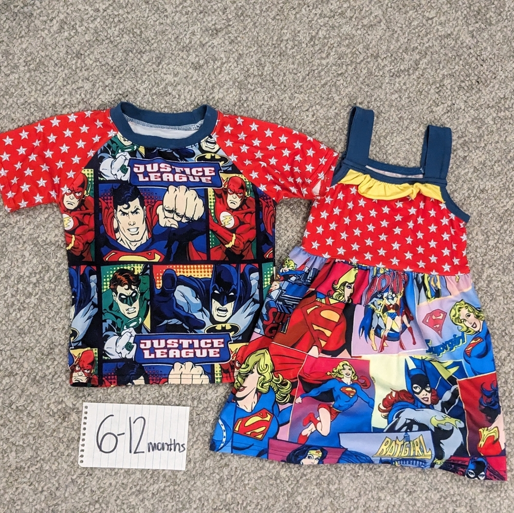 Boy Girl Twins Matching DC Comics Superheroes